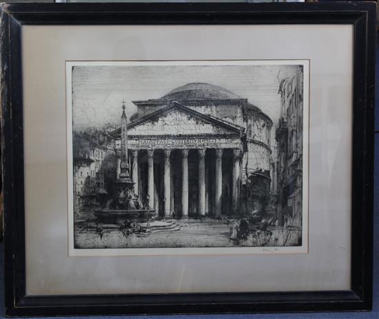 Hedley Fitton (1859-1929) The Pantheon, Rome, 17.5 x 22in.